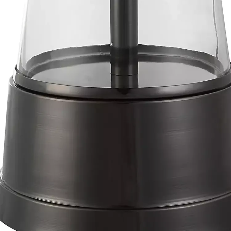 Table Lamps-Kirklands Home Antique Dark Nickel Cone Base Table Lamp Gray
