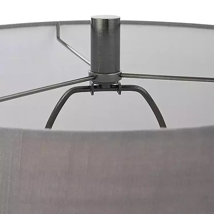 Table Lamps-Kirklands Home Antique Dark Nickel Cone Base Table Lamp Gray