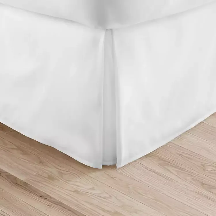 Bedding Essentials-Kirklands Home Pleated Microfiber King Bed Skirt White
