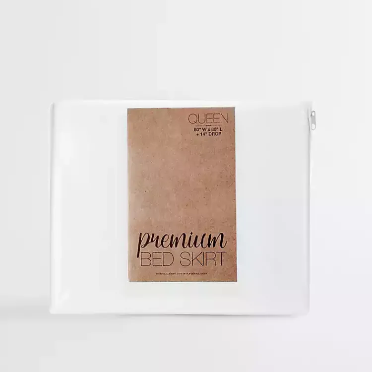 Bedding Essentials-Kirklands Home Pleated Microfiber Queen Bed Skirt White