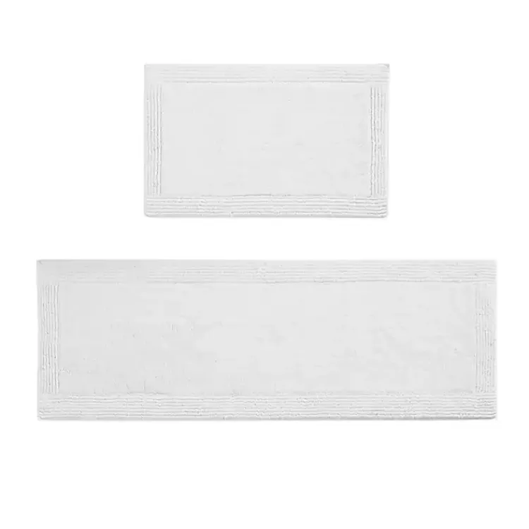 Bathroom Rugs-Kirklands Home Tufted Reversible Bath Mat, 34 in. White