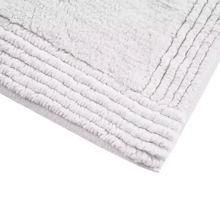 Bathroom Rugs-Kirklands Home Tufted Reversible Bath Runner White