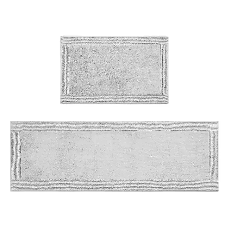 Bathroom Rugs-Kirklands Home Tufted Reversible Bath Runner Gray