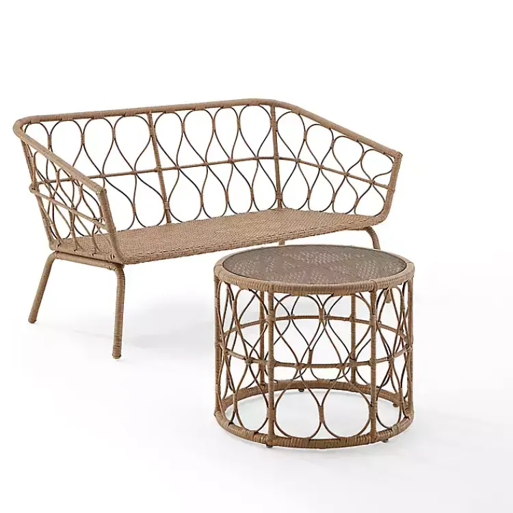 Outdoor Sets-Kirklands Home Woven Loop Rattan 2-pc. Outdoor Loveseat Set