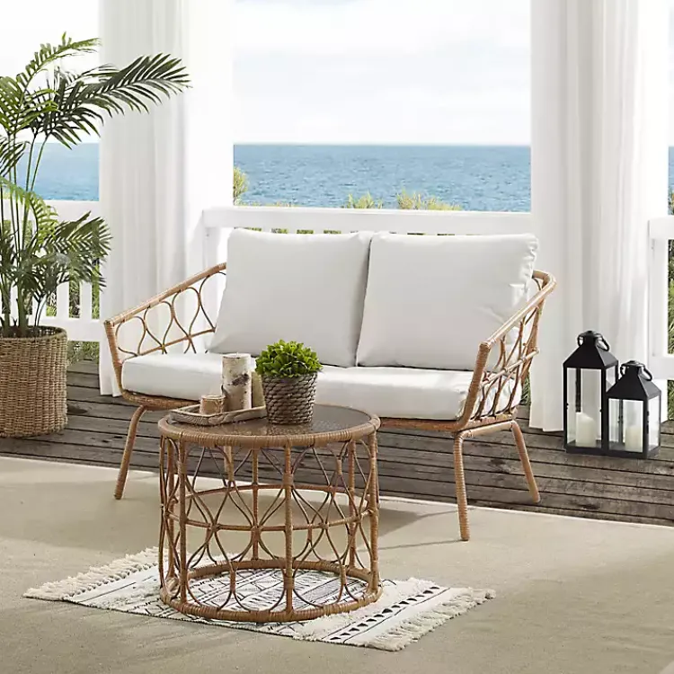 Outdoor Sets-Kirklands Home Woven Loop Rattan 2-pc. Outdoor Loveseat Set