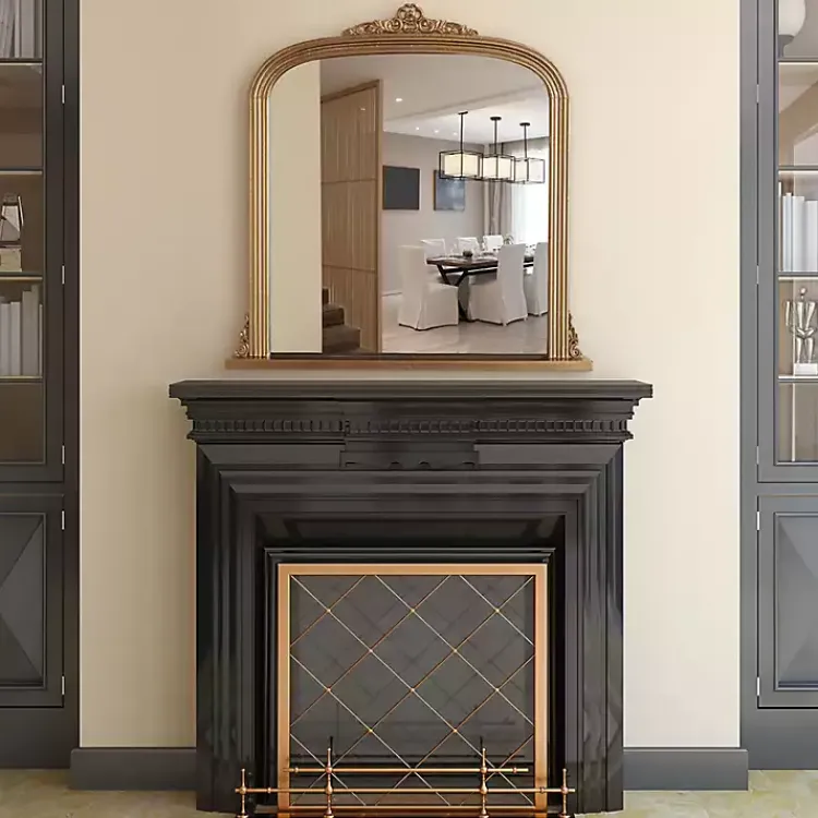 Decorative Mirrors-Kirklands Home Antique Brass Ornate Filigree Mirror