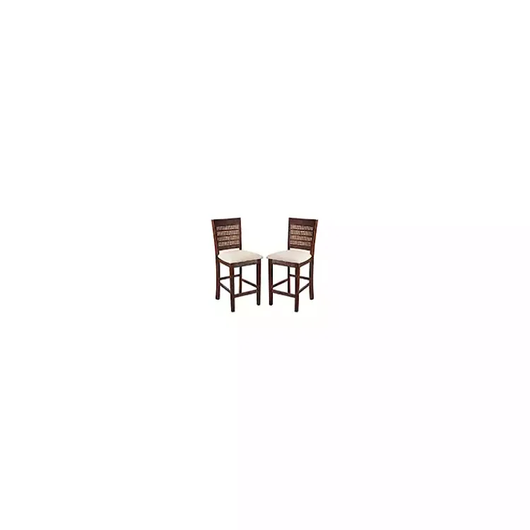 Bar Stools & Counter Height Stools-Kirklands Home Brown Wilbur Cane Back Counter Stools, Set of 2