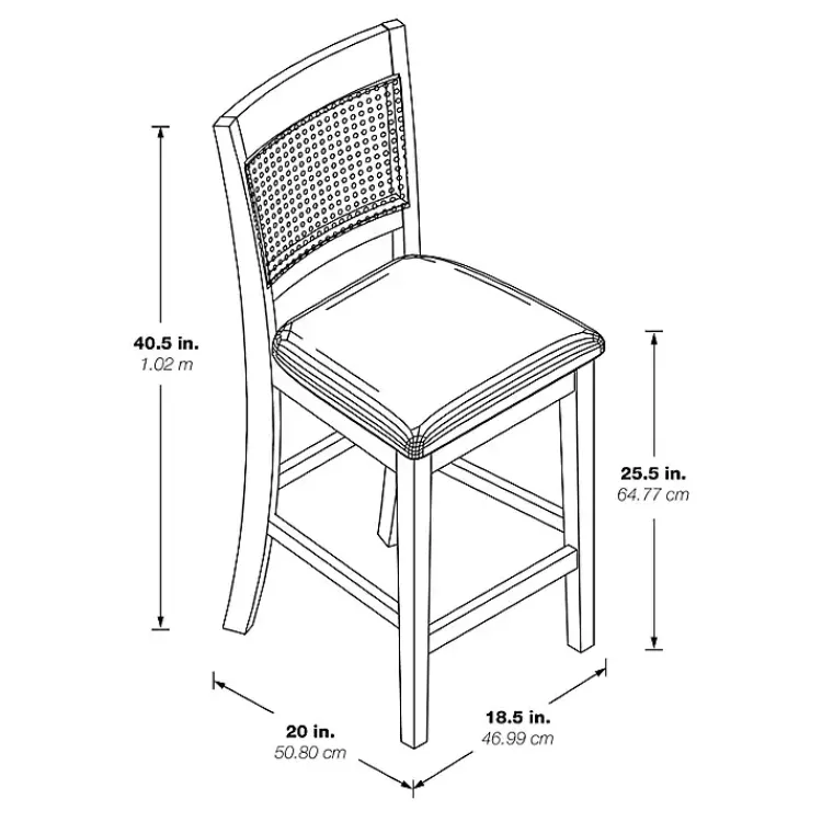 Bar Stools & Counter Height Stools-Kirklands Home Brown Wilbur Cane Back Counter Stools, Set of 2