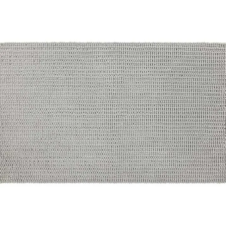 Bathroom Rugs-Kirklands Home Stone Memory Foam Chenille Bath Mat, 45 in. Gray