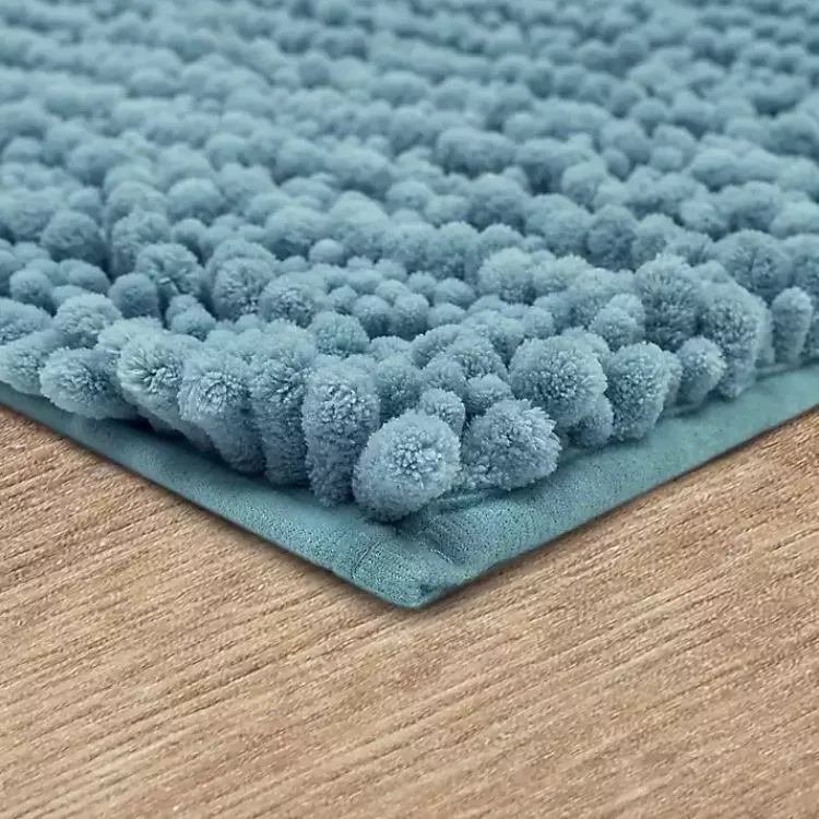 Bathroom Rugs-Kirklands Home Glacier Lofty Pile Chenille Bath Mat, 60 in. Blue