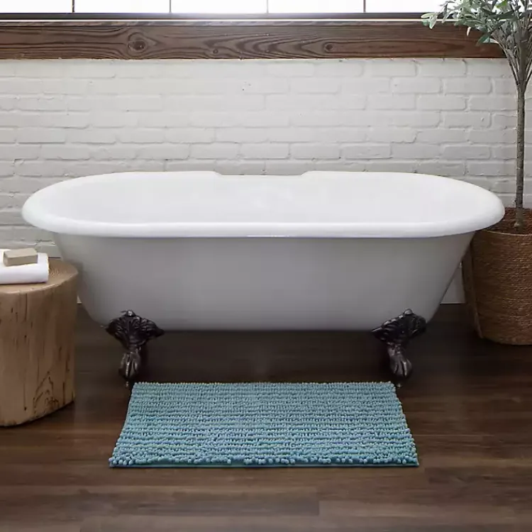 Bathroom Rugs-Kirklands Home Glacier Lofty Pile Chenille Bath Mat, 45 in. Blue