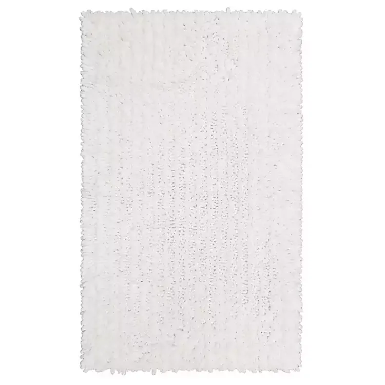 Bathroom Rugs-Kirklands Home Arctic Lofty Pile Chenille Bath Mat, 34 in. White