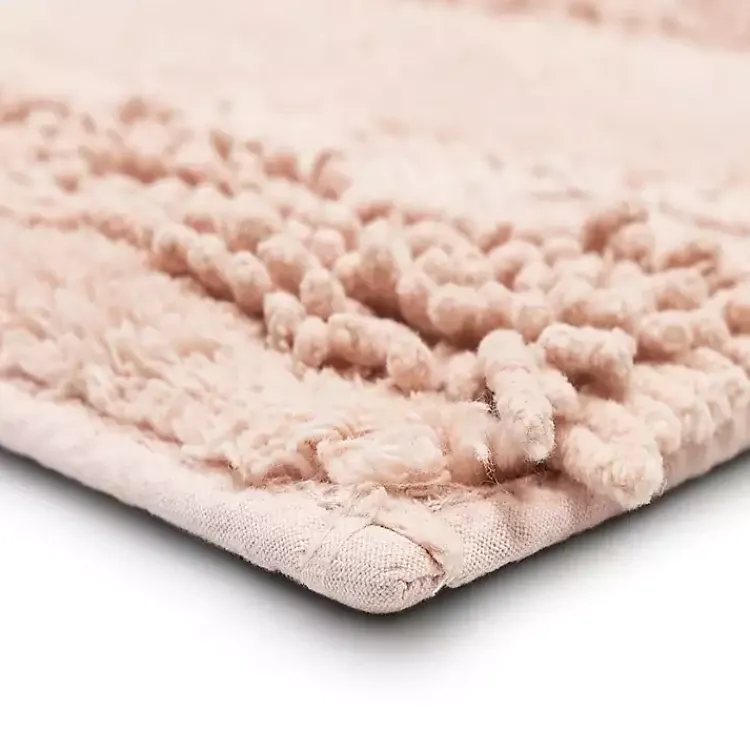 Bathroom Rugs-Kirklands Home Petal Blush Asymmetrical Cotton Bath Mat, 60 in. Pink