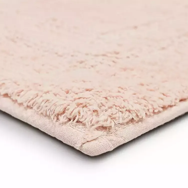Bathroom Rugs-Kirklands Home Blush Reversible Cotton Bath Mat, 34 in. Pink