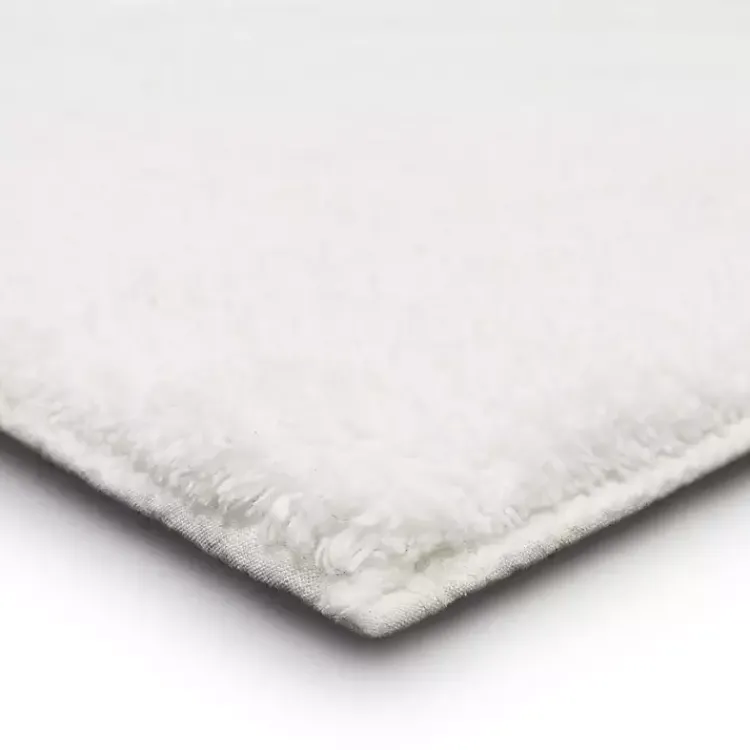 Bathroom Rugs-Kirklands Home Arctic Plush Reversible Cotton Bath Mat, 60 in. White