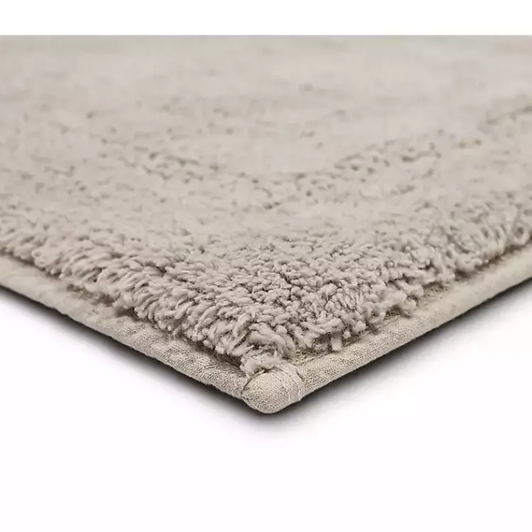 Bathroom Rugs-Kirklands Home Silver Reversible Cotton Bath Mat, 45 in. Gray