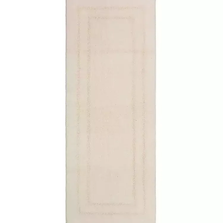 Bathroom Rugs-Kirklands Home Creme Plush Reversible Cotton Bath Mat, 60 in. Ivory
