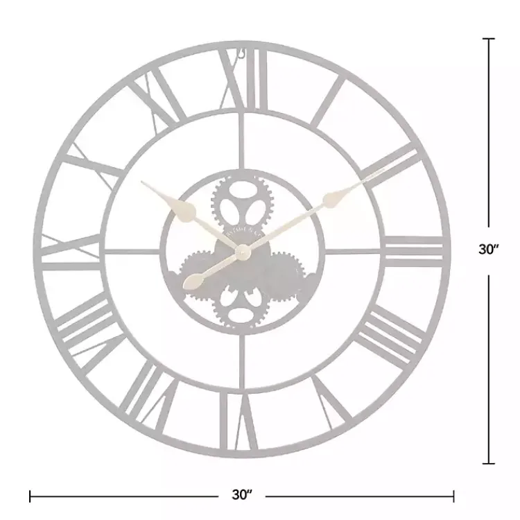 Clocks-Kirklands Home Dark Brown Rutherford Gears Wall Clock