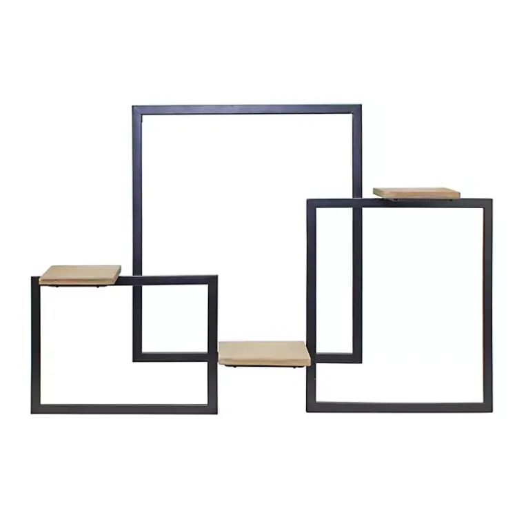 Shelves-Kirklands Home Black Modern Geometric Wall Shelves