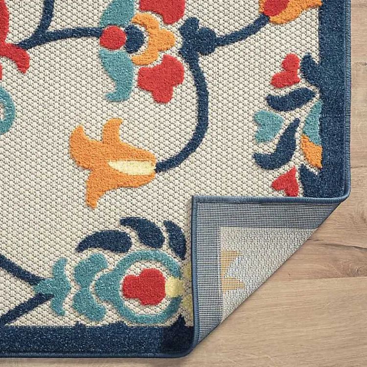 Outdoor Rugs-Kirklands Home Lyla Multi Floral Damask Indoor/Outdoor Rug, 5x8