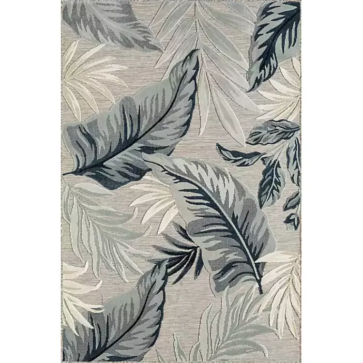 Outdoor Rugs-Kirklands Home Ferns and Palms Indoor/Outdoor Area Rug, 5x7