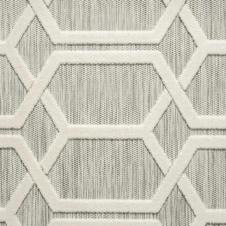 Outdoor Rugs-Kirklands Home Gray Raised Honeycomb Indoor/Outdoor Area Rug, 7x9