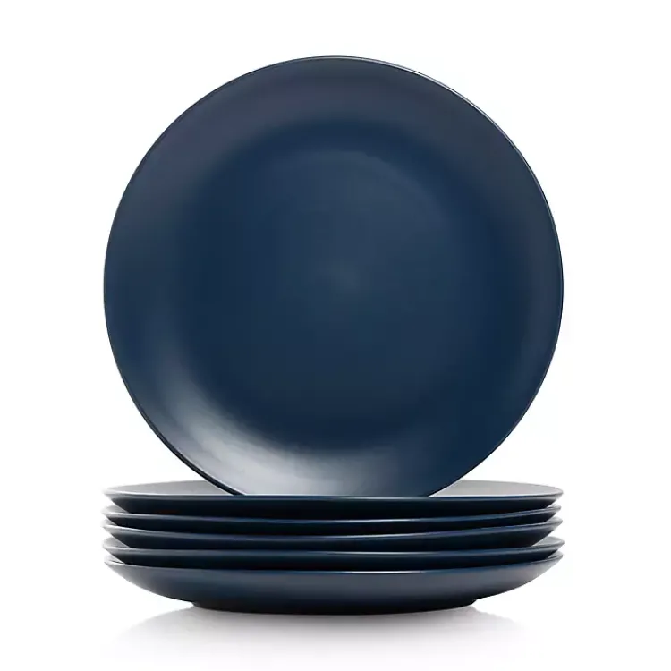 Dinnerware-Kirklands Home Dark Classic Coupe Dinner Plates, Set of 6 Blue