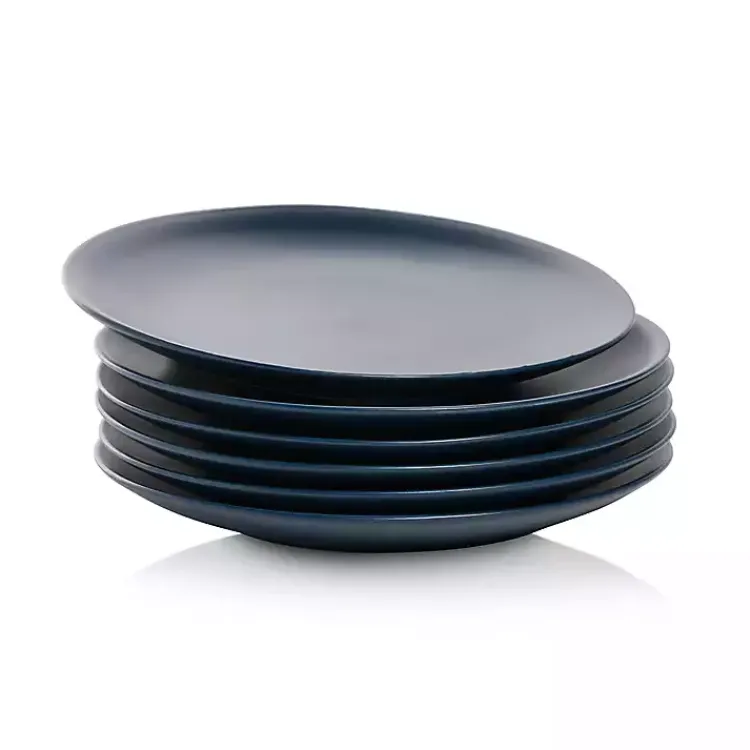 Dinnerware-Kirklands Home Dark Classic Coupe Salad Plates, Set of 6 Blue