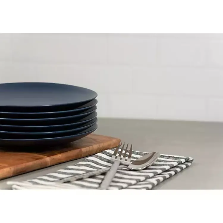 Dinnerware-Kirklands Home Dark Classic Coupe Salad Plates, Set of 6 Blue