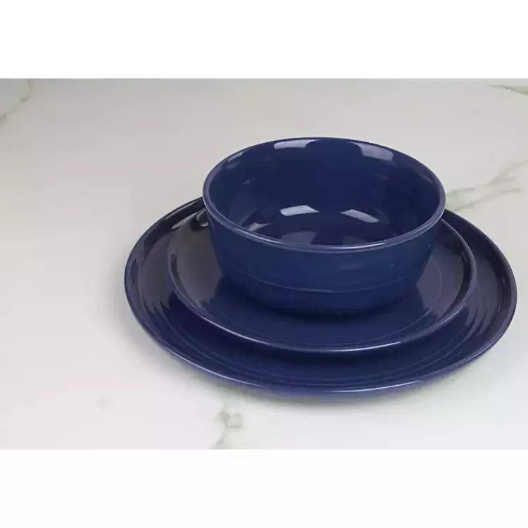 Dinnerware-Kirklands Home Cobalt Linear Cereal Bowls, Set of 6 Blue