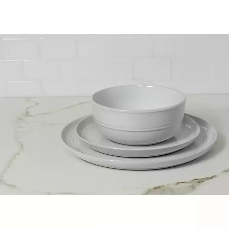 Dinnerware-Kirklands Home Linear Cereal Bowls, Set of 6 White