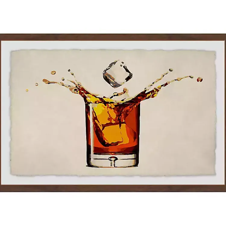 Framed Art-Kirklands Home Whiskey Splash Framed Wall Art