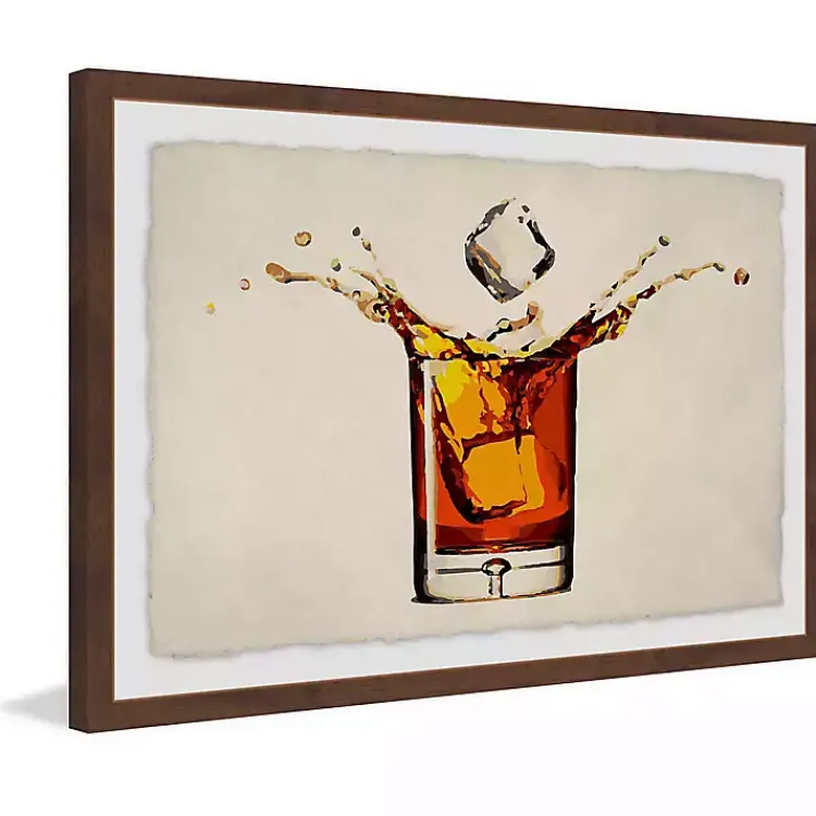 Framed Art-Kirklands Home Whiskey Splash Framed Wall Art