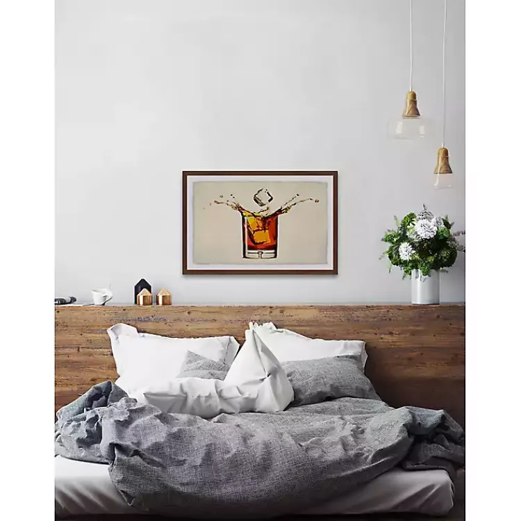 Framed Art-Kirklands Home Whiskey Splash Framed Wall Art