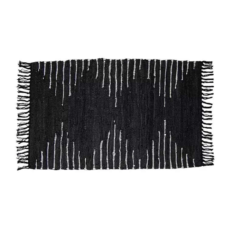 Accent Rugs-Kirklands Home Black Artisanal Leather Diamond Scatter Rug