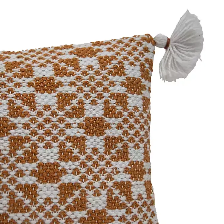 Outdoor Cushions & Pillows-Kirklands Home Rustic Cross Stitch Outdoor Lumbar Pillow