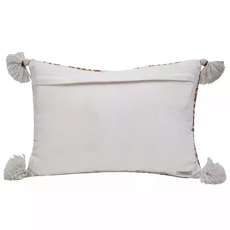 Outdoor Cushions & Pillows-Kirklands Home Rustic Cross Stitch Outdoor Lumbar Pillow