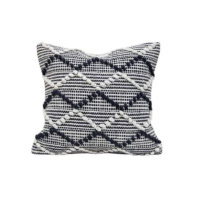 Outdoor Cushions & Pillows-Kirklands Home Navy Waves Outdoor Pillow