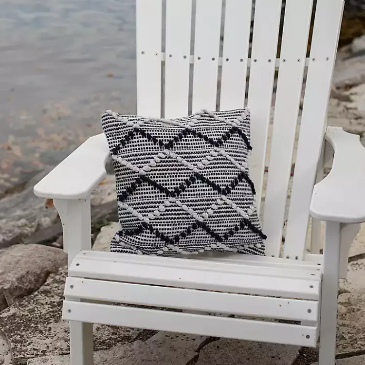 Outdoor Cushions & Pillows-Kirklands Home Navy Waves Outdoor Pillow