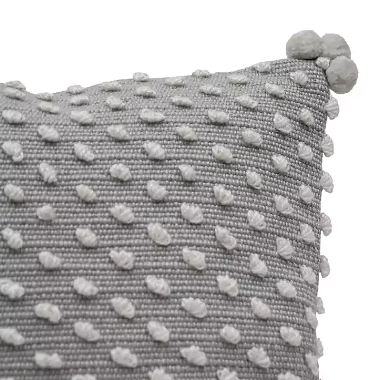 Outdoor Cushions & Pillows-Kirklands Home Woven Knots Outdoor Pillow Gray