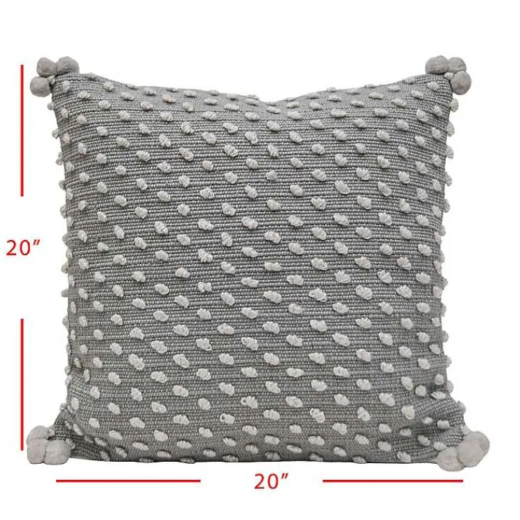Outdoor Cushions & Pillows-Kirklands Home Woven Knots Outdoor Pillow Gray