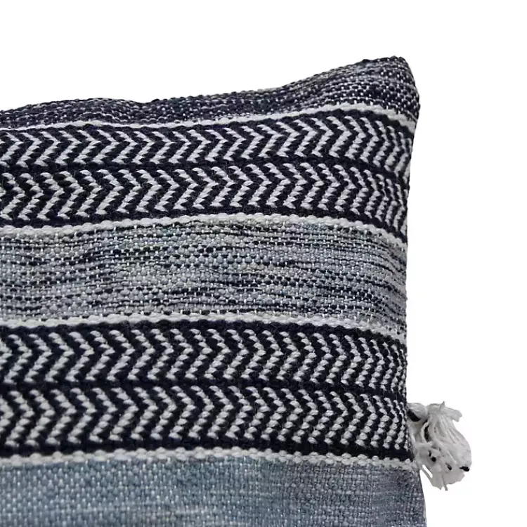Outdoor Cushions & Pillows-Kirklands Home Chevron Woven Outdoor Pillow Blue