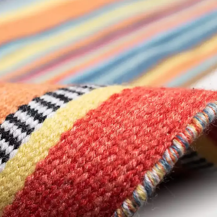 Outdoor Rugs-Kirklands Home Multi Dhurri Stripe Indoor/Outdoor Scatter Rug