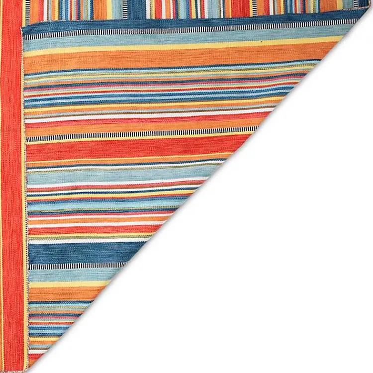 Outdoor Rugs-Kirklands Home Multi Dhurri Stripe Indoor/Outdoor Area Rug, 5x7
