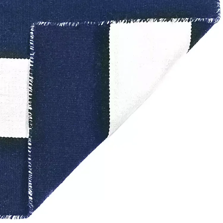 Outdoor Rugs-Kirklands Home Navy Cabana Stripe Indoor/Outdoor Scatter Rug