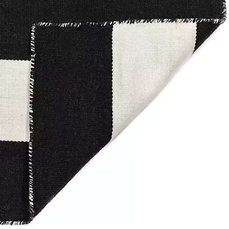 Outdoor Rugs-Kirklands Home Black Cabana Stripe Indoor/Outdoor Area Rug, 8x8