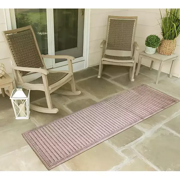 Outdoor Rugs-Kirklands Home Kaya Natural Gradient Indoor/Outdoor Runner, 2x7 Tan