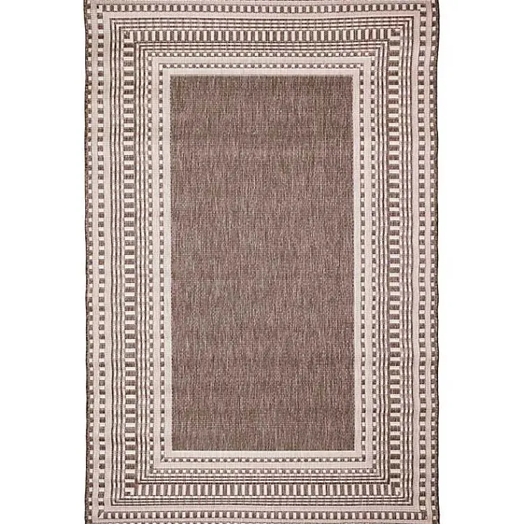 Outdoor Rugs-Kirklands Home Natural Linear Macy Indoor/Outdoor Area Rug, 4x7 Brown