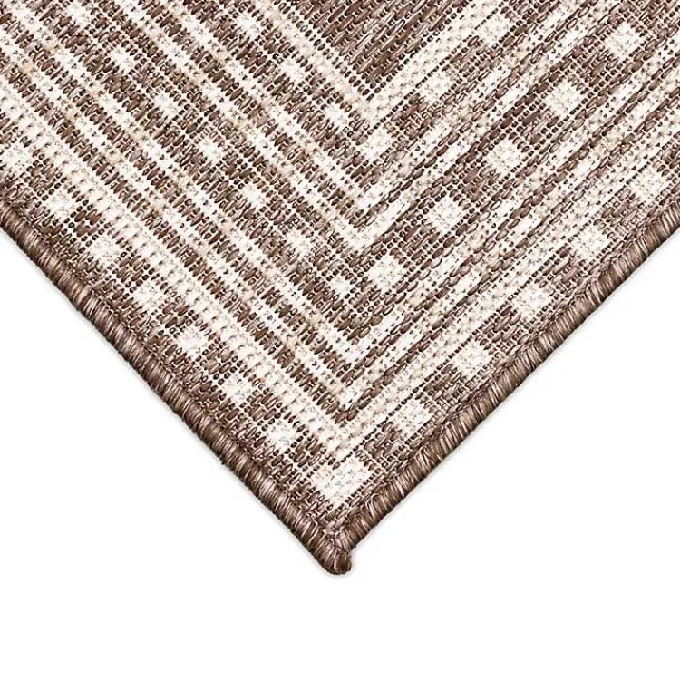 Outdoor Rugs-Kirklands Home Natural Linear Macy Indoor/Outdoor Area Rug, 6x9 Brown