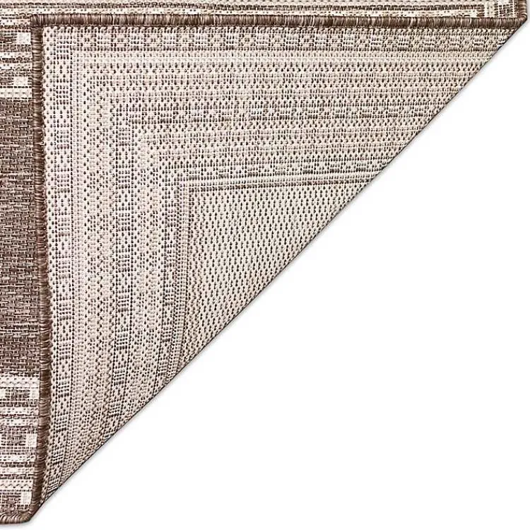 Outdoor Rugs-Kirklands Home Natural Linear Macy Indoor/Outdoor Area Rug, 6x9 Brown